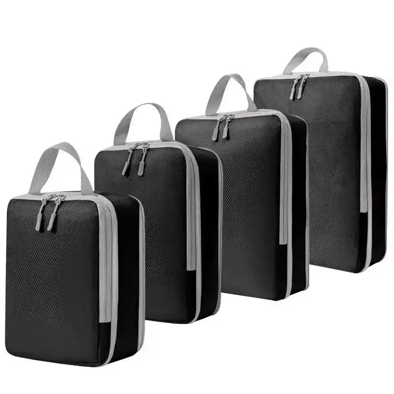 Nevytech 4 Set Compression Packing Cubes in light gray, designed for efficient travel organization and space-saving.
