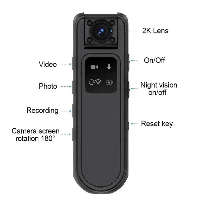 Nevytech 2K portable mini body cam captures clear video, audio, and motion with long battery lifeβideal for security, travel, and daily recording.