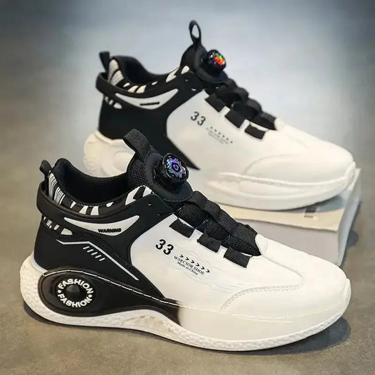 Nevytech men’s sneakers feature a rotating buckle fit, non-slip sole, and lightweight comfort for all-day wear and performance.