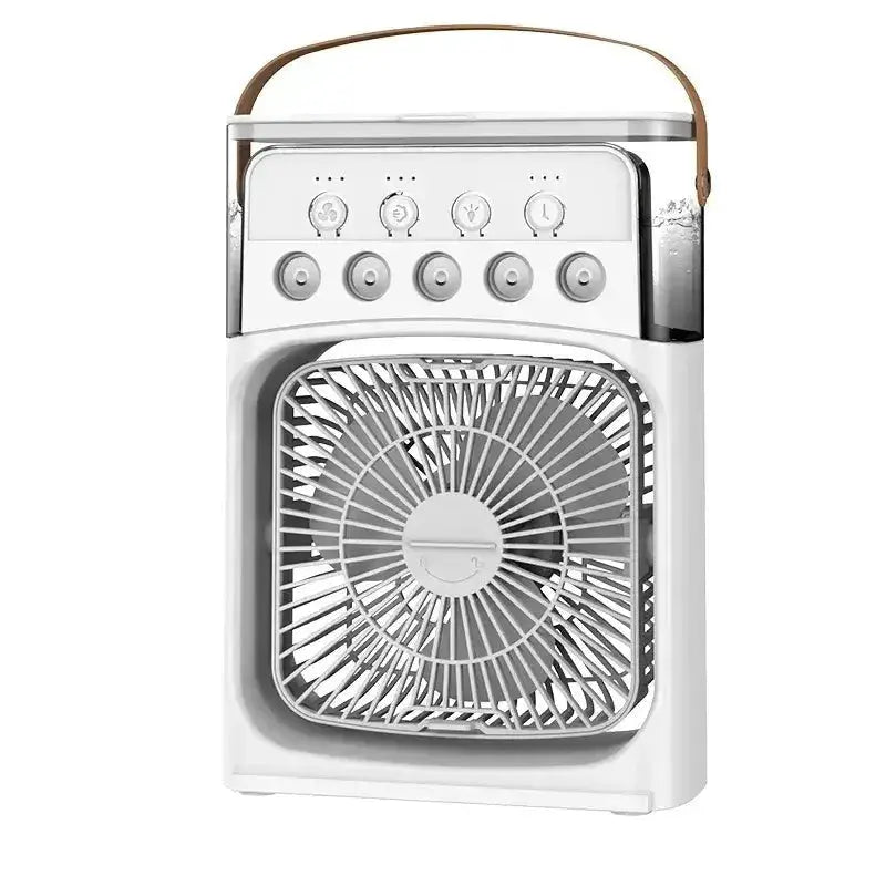Nevytech 3-in-1 portable mini air cooler offers cooling, humidifying, and LED lightingβcompact, quiet, and energy efficient.