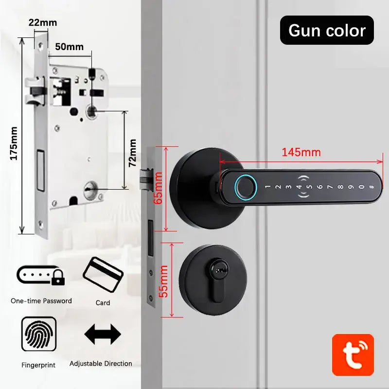 Nevytech Smart Fingerprint Door Lock Handle biometric access