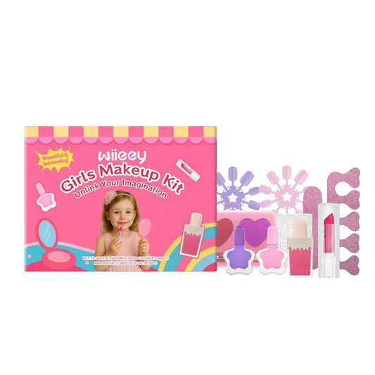 NEVY-TECH Girls Makeup Kit offers safe, washable cosmeticsβperfect for creative play, parties, and early beauty fun.