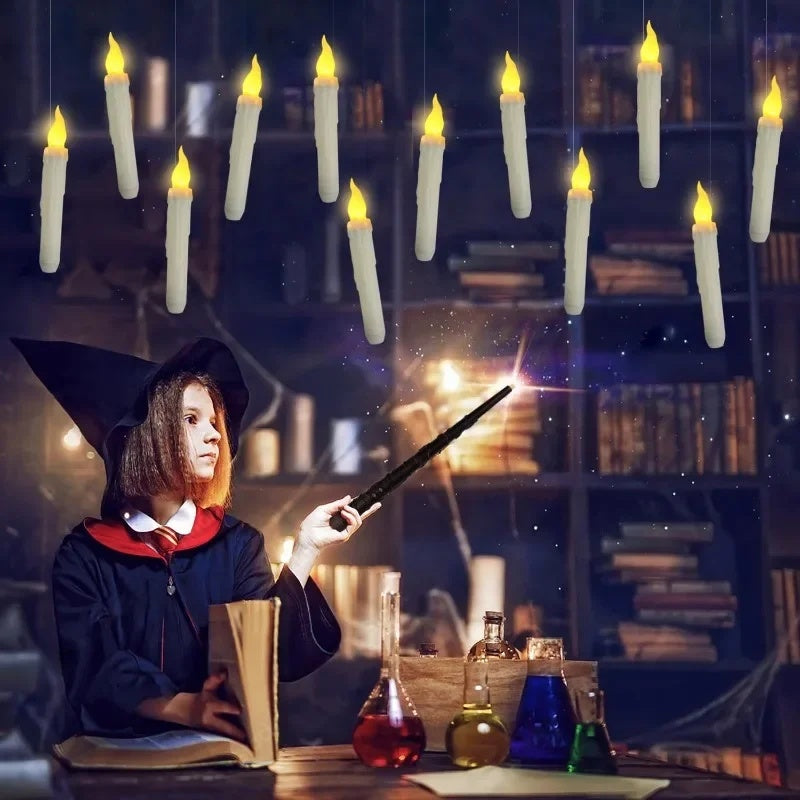 NEVY-TECH brings 12 floating LED candles with remote control—perfect for Halloween, Christmas, and magical party decorations.