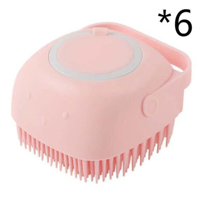 Silicone Dog Bath Massage Gloves – Pet Grooming Brush for Cats and Dogs with Shampoo Dispenser, Bathroom Cleaning Tool