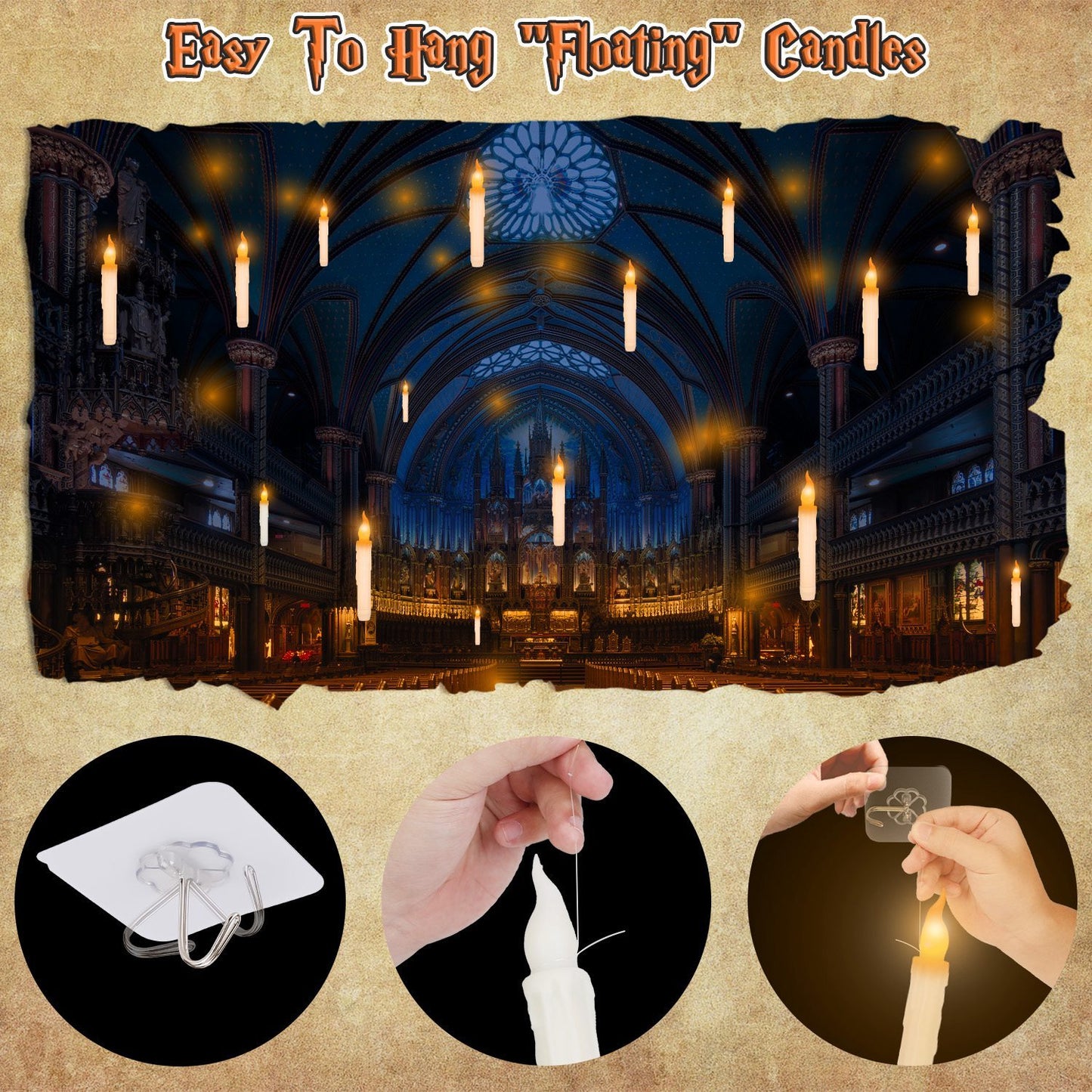 NEVY-TECH offers 12 floating LED candles with magic wand remote—perfect for Halloween, Christmas, and festive party décor.