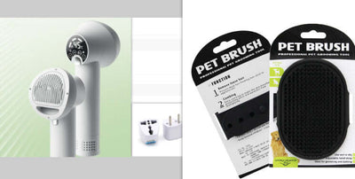 Smart pet hair dryer and pet grooming brush for effective dog and cat cleaning.