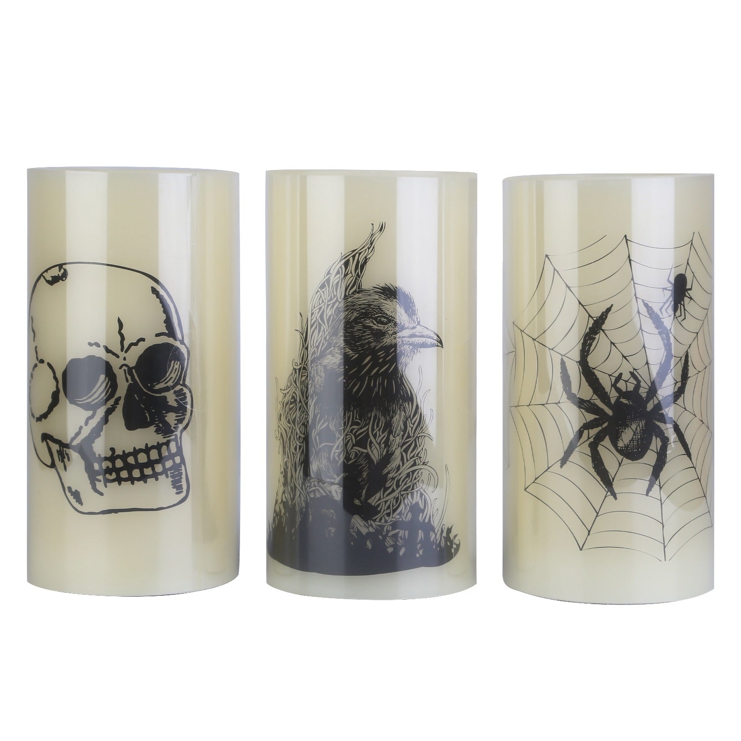 NEVY-TECH offers 3 warm orange flameless candles with timer—battery-operated Halloween lights for safe, spooky décor.