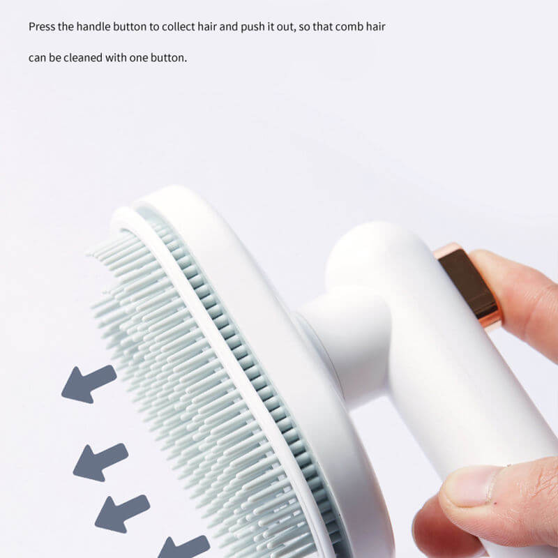 Self-Cleaning Pet Hair Removal Comb for Cats and Dogs – Grooming Brush to Remove Floating Hair Easily
