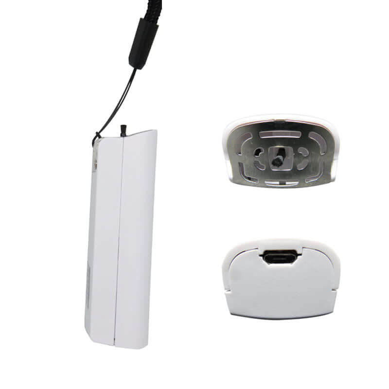 Portable air purifier with USB power mode, button control, suitable for areas under 10 M2, offering 50 m3/h air volume.