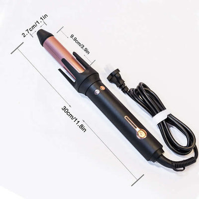 Automatic hair curler with ceramic coating, 1.8m power cord, 360° rotation, and adjustable temperature settings.
