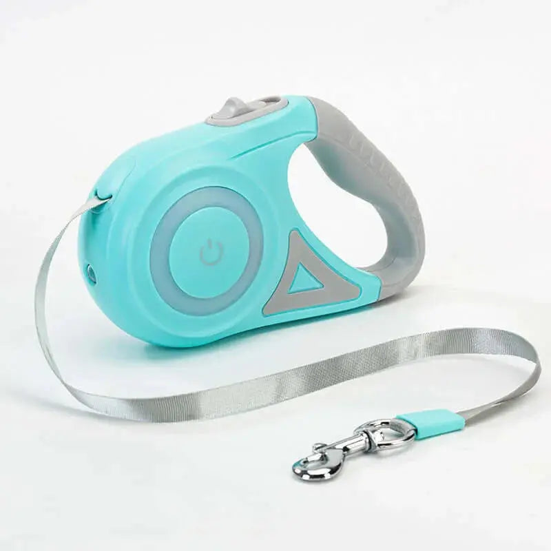 Retractable Dog Leash with Collar and Spotlight – Automatic Pet Traction Rope for Small and Medium Dogs