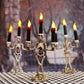 NEVY-TECH presents spooky skeleton candles—three-piece Halloween decoration perfect for gothic, party, or haunted house themes.