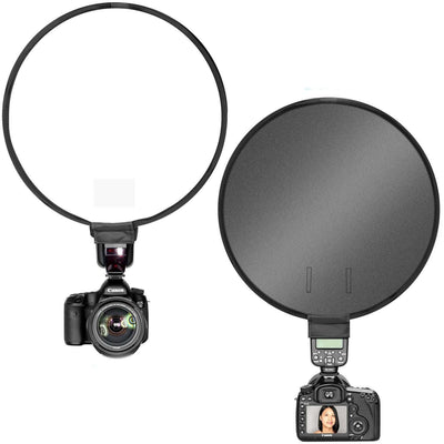 On-camera flash ring soft diffuser, 30cm/40cm, features reflective material, soft cloth, and alloy strip for perfect lighting.
