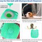Step-by-step guide for using pet shampoo brush dispenser for effective bathing and massaging.