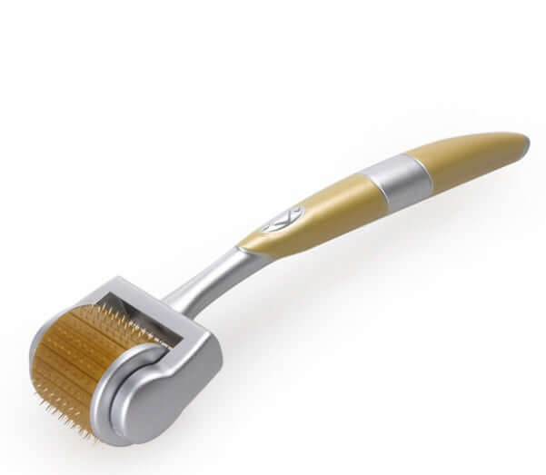 Titanium derma roller with micro needles for facial repair and beauty, featuring a titanium alloy head and ergonomic handle.