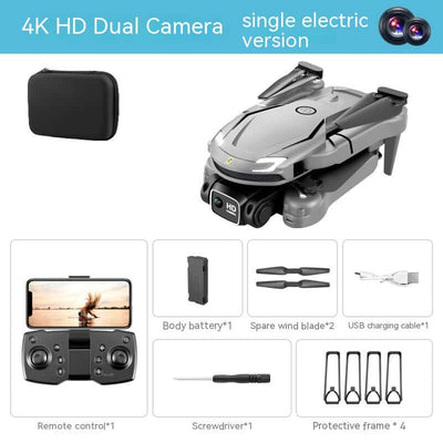 V88 UAV HD Dual Camera drone with accessories, including remote, battery, and carrying case.