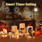 NEVY-TECH offers 3 warm orange flameless candles with timer—battery-operated Halloween lights for safe, spooky décor.