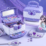NEVY-TECH Girl Princess Makeup Kit offers safe, washable cosmetics in a cute case—ideal for creative play and gifts.