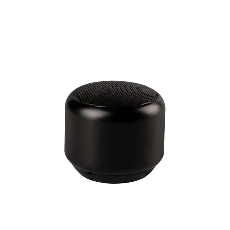 Nevytech Portable outdoor mini speaker in black, compact design with superior audio and Bluetooth wireless connectivity.