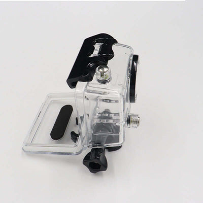 Transparent waterproof case for Gopro Hero2 sports camera accessories, compact and portable design.