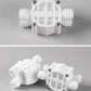 Nevytech Portable water purifier quick connection four-side valve in white, designed for reverse osmosis systems.
