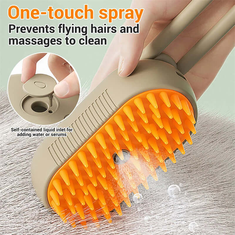 3-in-1 Electric Cat Steam Brush – Spray Hair Removal Comb for Dog & Cat Grooming and Massage