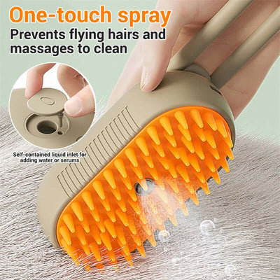 3-in-1 Electric Cat Steam Brush – Spray Hair Removal Comb for Dog & Cat Grooming and Massage