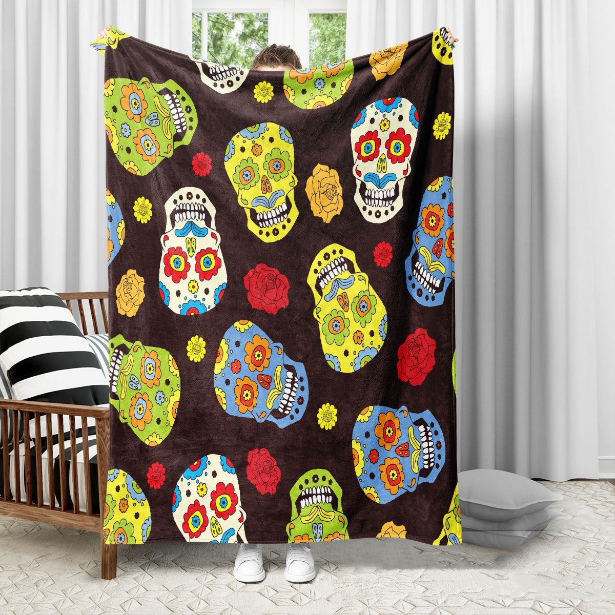 NEVY-TECH flannel blanket brings cozy warmth and festive charm—ideal for Halloween or Christmas party decorations.