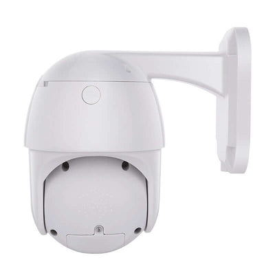 Wireless surveillance camera with a ball design mounted on a wall, offering high definition security monitoring.