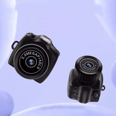 Close-up of two black 2.0 megapixel camera lenses highlighting compact design and precise imaging capabilities.