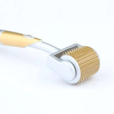 Titanium derma roller with micro needles for facial repair and beauty treatment. Ideal for skin rejuvenation.