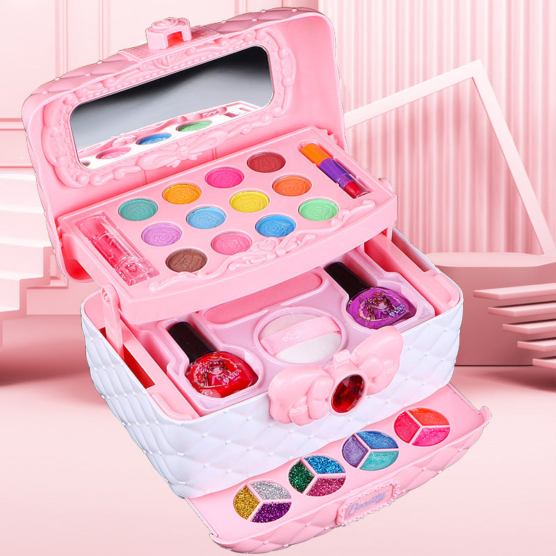NEVY-TECH Girl Princess Makeup Kit offers safe, washable cosmetics in a cute case—ideal for creative play and gifts.