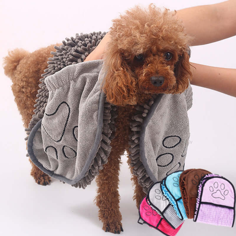 Super Absorbent Microfiber Pet Bath Towel – Quick-Drying Dog and Cat Bathrobe for Grooming and Drying
