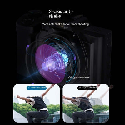 Electronic Photography HD Digital Camera featuring X-axis anti-shake technology for improved outdoor shooting stability.