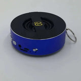 Nevytech Compact blue Bluetooth speaker model Q9A with USB and AUX ports, perfect for outdoor use with 8 hours playtime.