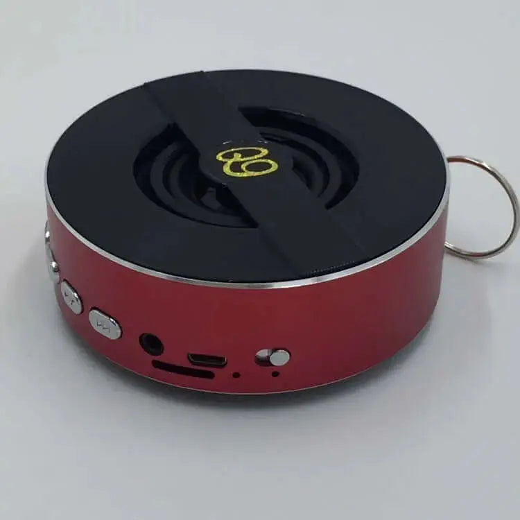 Nevytech Compact red Bluetooth speaker Q9A with mono output, USB charging, and 10m transmission distance for outdoor use.