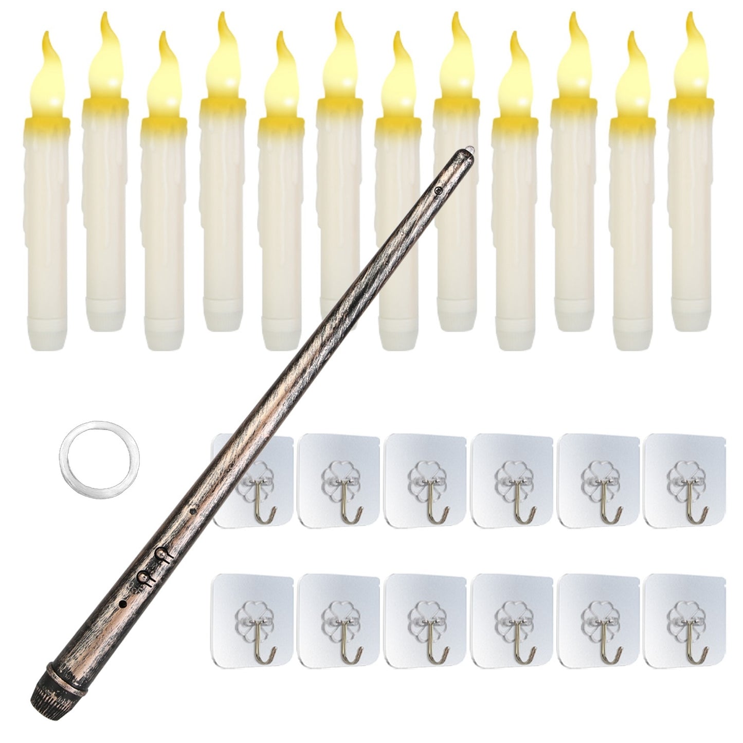 NEVY-TECH offers 12 floating LED candles with magic wand remote—perfect for Halloween, Christmas, and festive party décor.