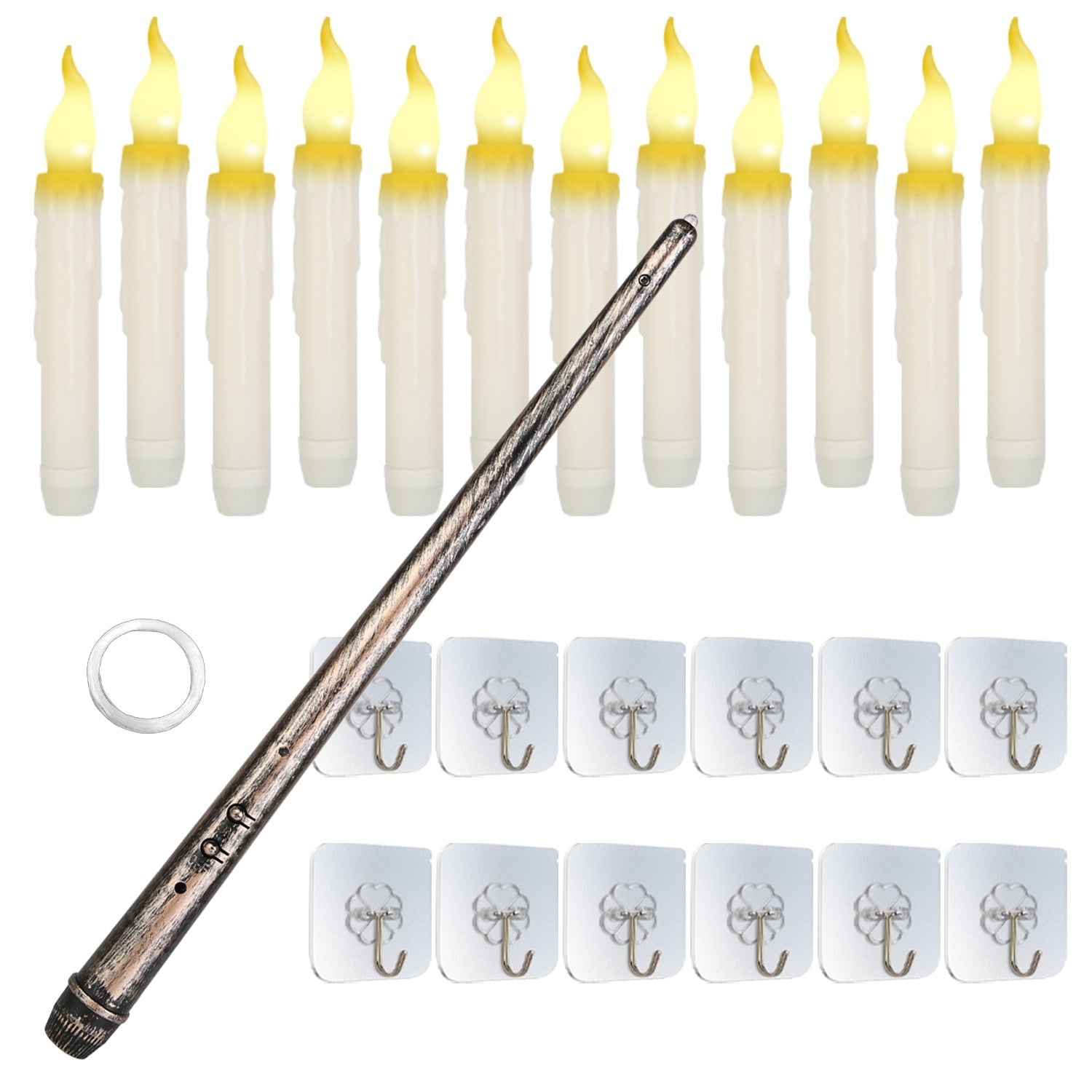 NEVY-TECH offers 12 floating LED candles with magic wand remote—perfect for Halloween, Christmas, and festive party décor.