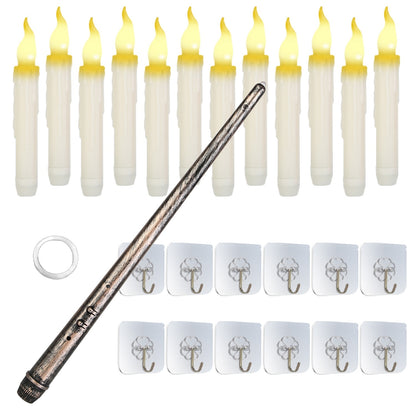 NEVY-TECH offers 12 floating LED candles with magic wand remote—perfect for Halloween, Christmas, and festive party décor.