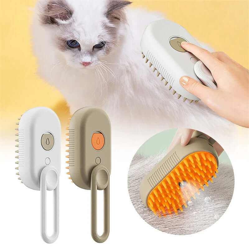 3-in-1 Electric Cat Steam Brush – Spray Hair Removal Comb for Dog & Cat Grooming and Massage