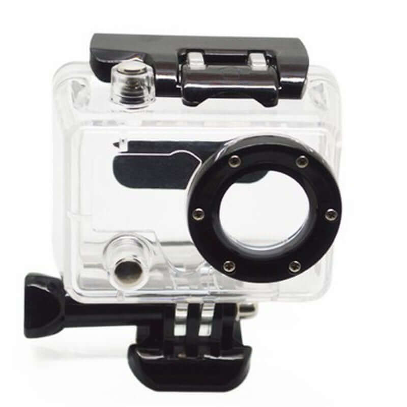 GoPro Hero2 waterproof case accessory, transparent design for protection, portable and compact.