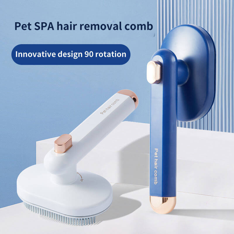 Self-Cleaning Pet Hair Removal Comb for Cats and Dogs – Grooming Brush to Remove Floating Hair Easily