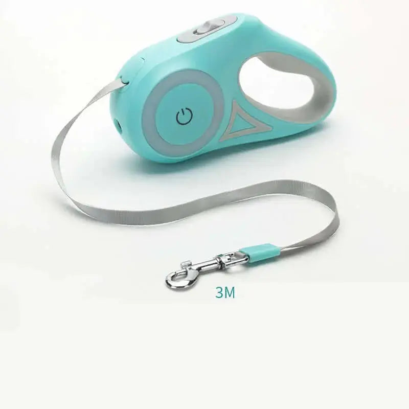 Retractable Dog Leash with Collar and Spotlight – Automatic Pet Traction Rope for Small and Medium Dogs