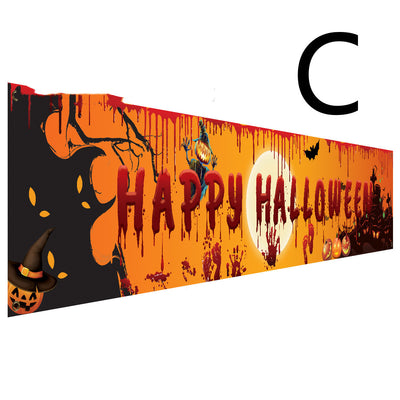 NEVY-TECH Halloween party banner adds spooky flair to homes, bars, and events—perfect decoration for haunted celebrations.
