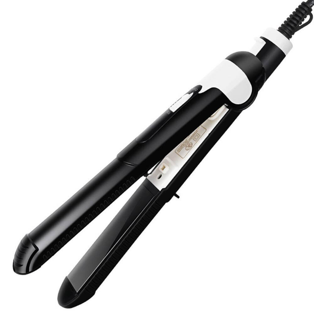 Tourmaline ceramic hair curler with 31mm diameter plates for wet and dry styling and 25 temperature settings.