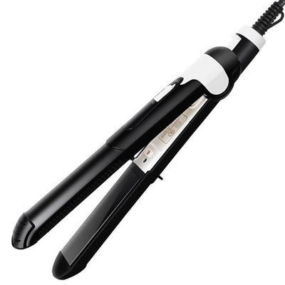 Tourmaline ceramic hair curler with 31mm diameter plates for wet and dry styling and 25 temperature settings.