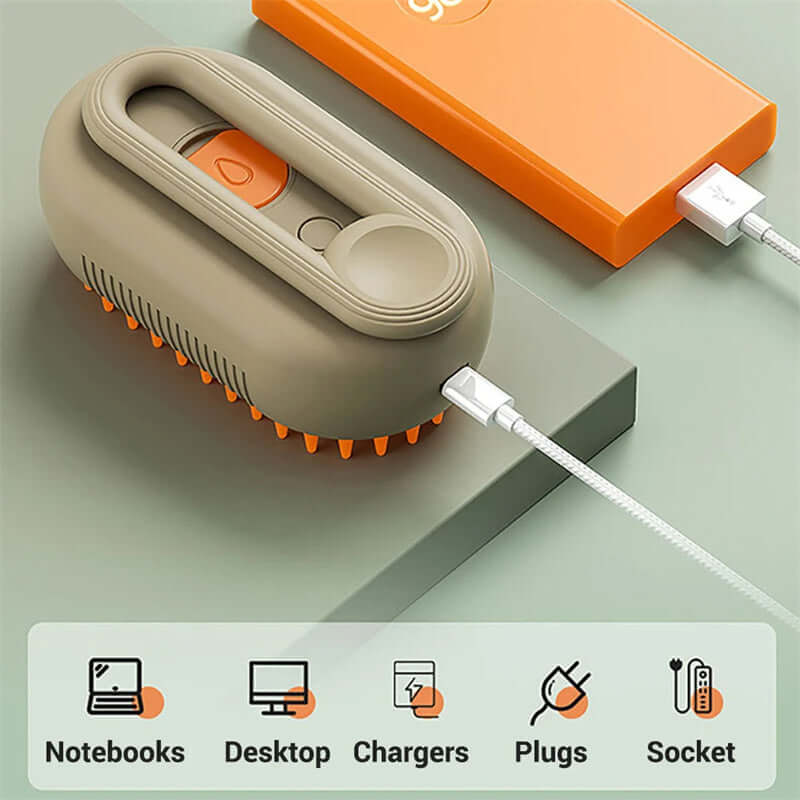 3-in-1 Electric Cat Steam Brush – Spray Hair Removal Comb for Dog & Cat Grooming and Massage