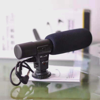 Back-pole condenser microphone for camera photography with high sensitivity and low noise.