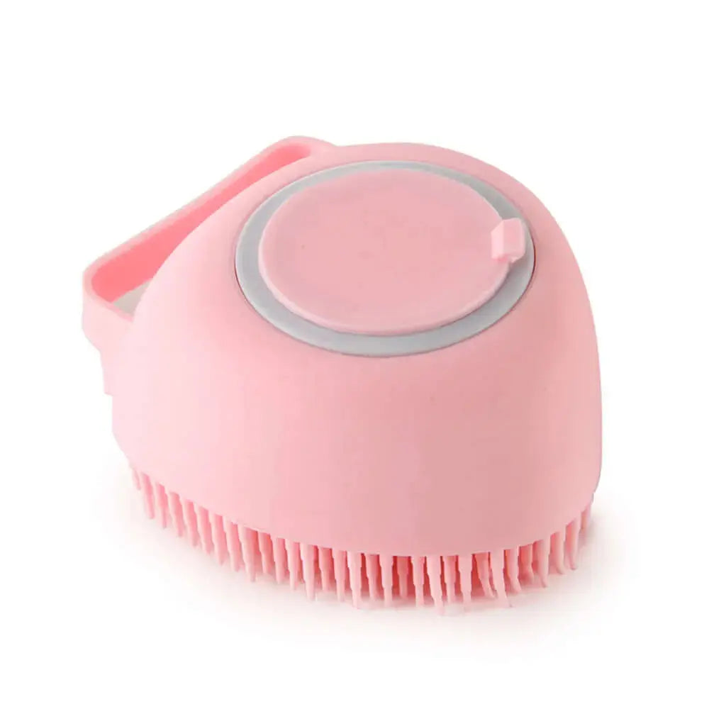 Silicone Dog Bath Massage Gloves – Pet Grooming Brush for Cats and Dogs with Shampoo Dispenser, Bathroom Cleaning Tool
