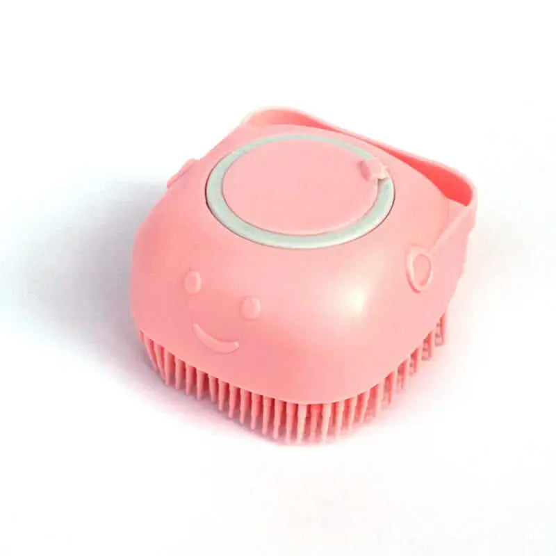 Silicone Dog Bath Massage Gloves – Pet Grooming Brush for Cats and Dogs with Shampoo Dispenser, Bathroom Cleaning Tool